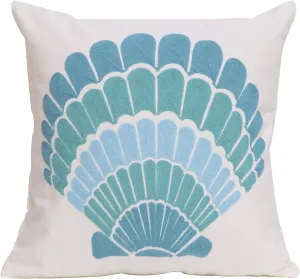 1 PCS Embroidered Throw Pillow Cover Cotton Decorative Square Cushion Cases for Home Sofa Bed and Chair 18 x 18 Inch (Blue Shell)