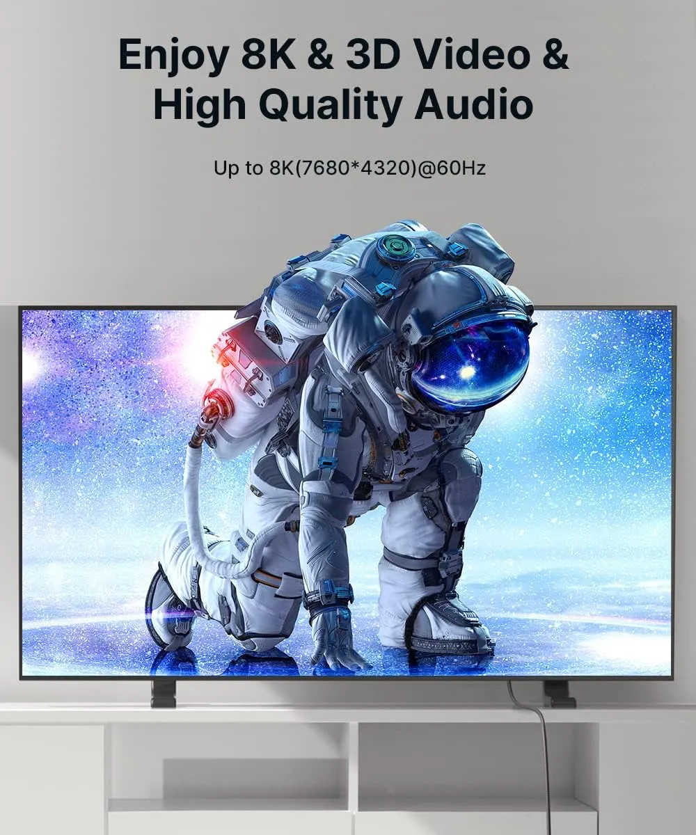 10K 8K HDMI Cable 2.1 2 Pack 6ft, JSAUX 48Gbps Ultra High Speed HDMI Cable Braided Cord, 4K@120Hz, 4K@144Hz, 8K@60Hz, HDCP 2.2&2.3, HDR 10, eARC,ARC Compatible with Dolby PS5 Monitor HDTV Soundbar-Red