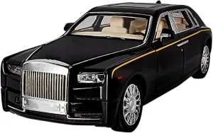 1:18 for Phantom Model Car Alloy Pull Back Die Casting Car Sound and Light Model(Black)