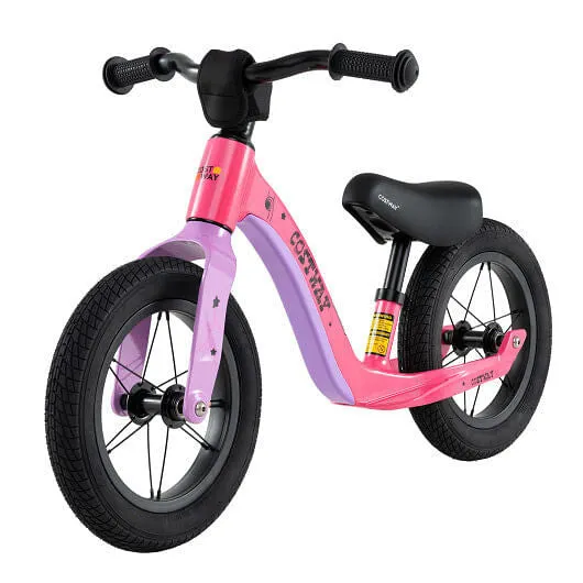 12-Inch Balance Bike with Adjustable Seat and Rotatable Handlebar for Over 36 Mo