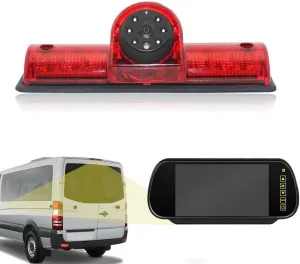1280 * 720 Pixel Third Roof Brake Lamp Car Backup Camera Replacement for Nissan NV1500/2500/3500 S SV SL Cargo Vans Transporter 2011-2021 Waterproof Night Vision Reverse Parking 7" inch Mirror
