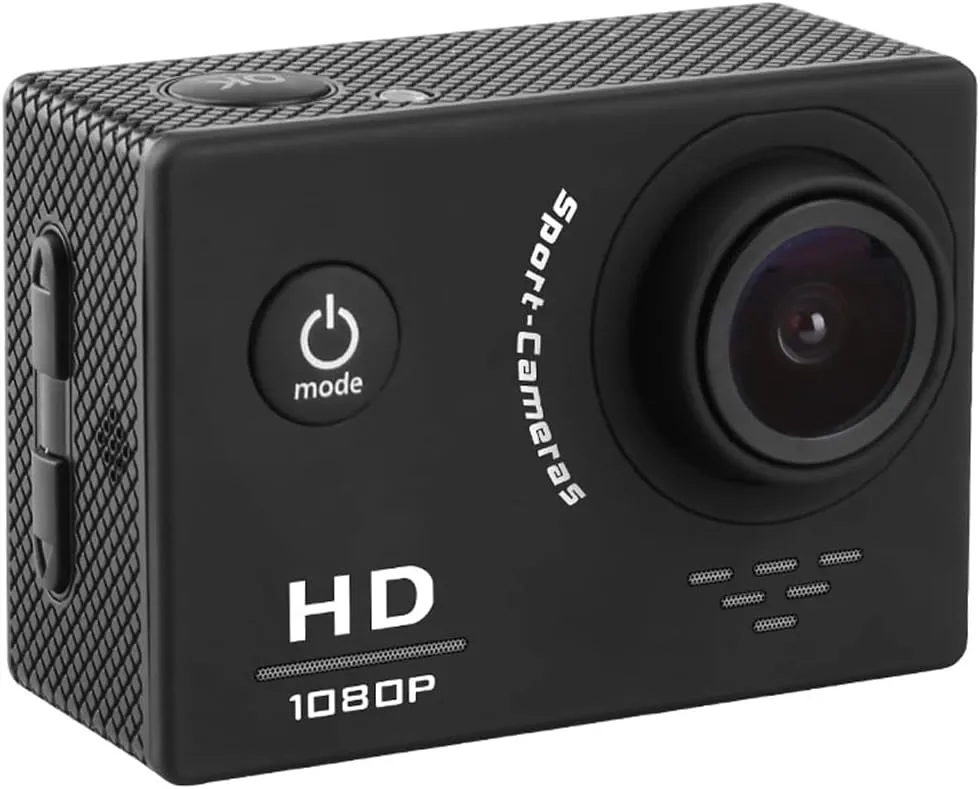 12MP Full HD 1080P Sports Action Camera With 2.0 Inch Display - 140° Wide Angle 30m/98ft Waterproof Camera for Underwater Sports - Mini Action Camera with Complete Mounting Accessories Kit