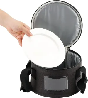 12" Diameter China Saucer Plate Storage Bag with Pearl Cotton Inner and Scratch-proof Cloth, Practical Portable Plate Container