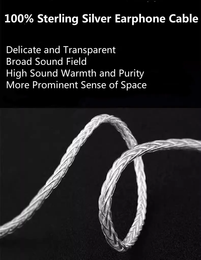 1.5m Pure Silver Balanced Headphone Cable, Compatible with Hifiman Ananda, Sundara, Arya, HE400SE, Deva-Pro & Other Audio Equipment (3.5mm to Dual 3.5mm Male)