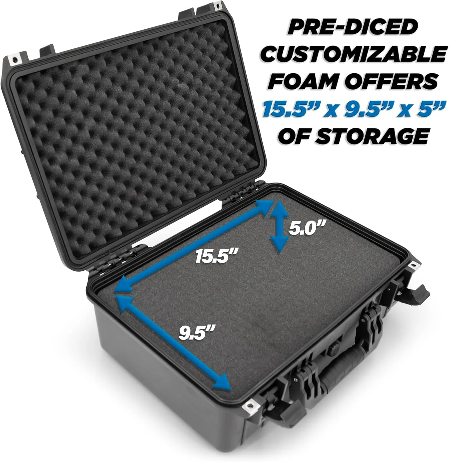 18 Inch Airtight Odor Resistant Carry Case for Glass with Impact Absorbing Protective Customizable Foam