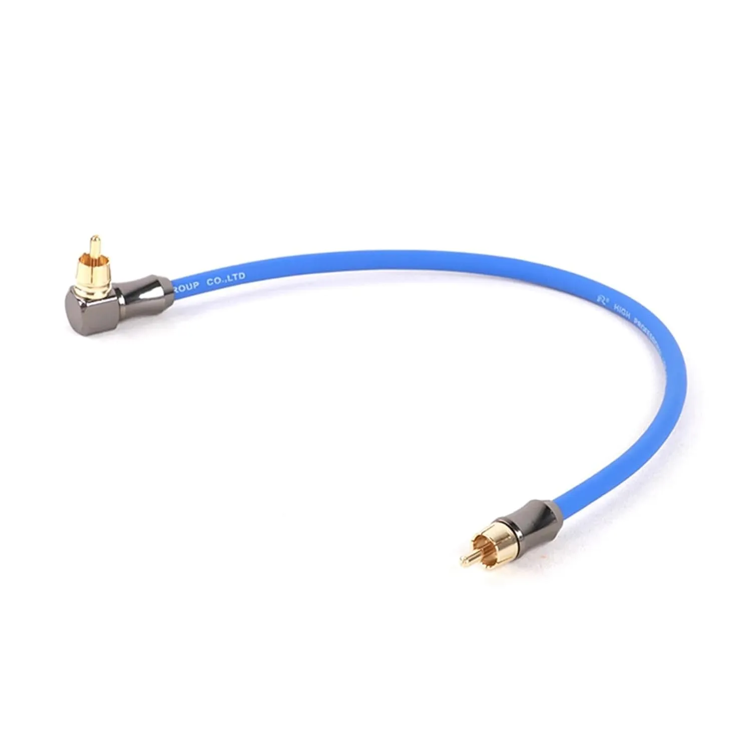 1PC 90 Degree R/CA to Straight R/CA Cable Ja-ck Audio Cable R/CA Stereo Aux Wire Compatible with The TV CD DVD VCD Sound Amplifier Console(Blue,2m)