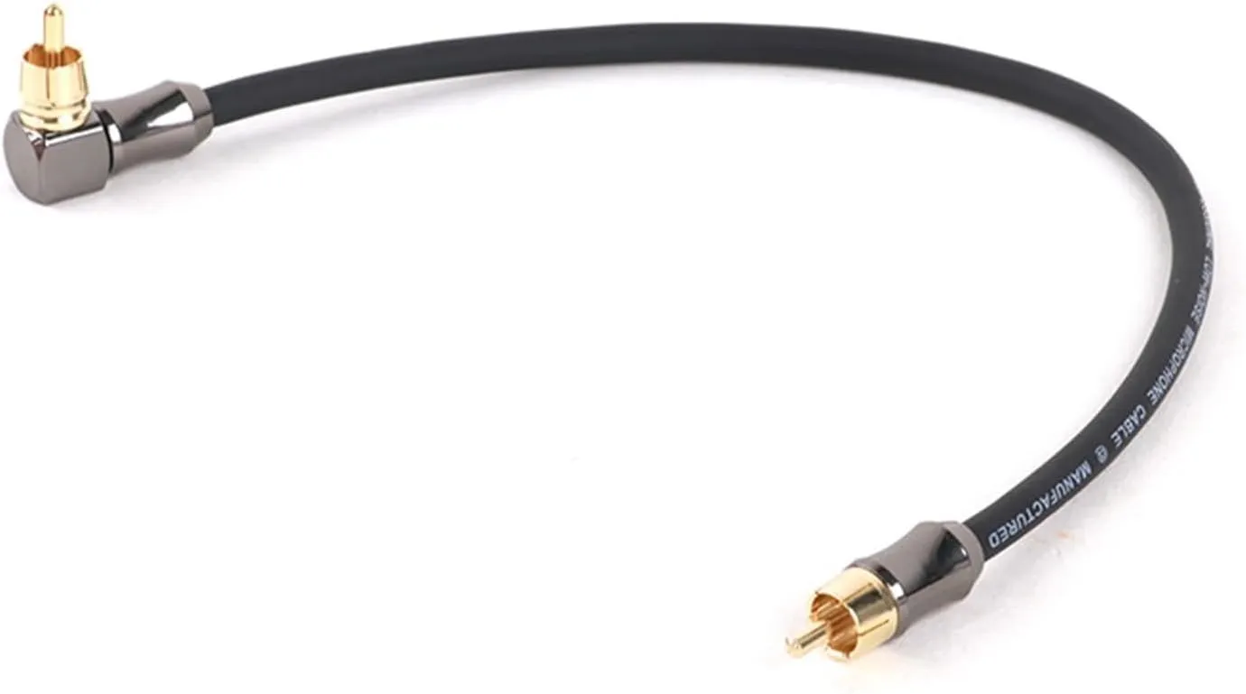 1PC 90 Degree to Straight Cable Jack Audio Cable Stereo Aux Wire for TV CD DVD VCD Radio Sound Amplifier Console(Black,2.9M)