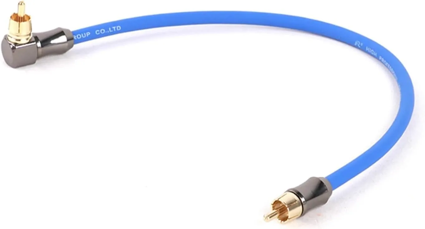 1PC 90 Degree to Straight Cable Jack Audio Cable Stereo Aux Wire for TV CD DVD VCD Radio Sound Amplifier Console(Blue,5 m)