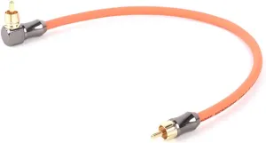 1PC 90 Degree to Straight Cable Jack Audio Cable Stereo Aux Wire for TV CD DVD VCD Radio Sound Amplifier Console(Orange,2m)