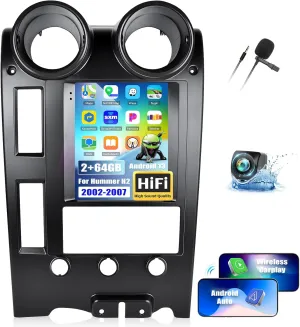 [2 64G] Android 13 Car Stereo for Hummer H2 2002 2003 2004 2005 2006 2007 with Wireless Carplay&Android Auto,9.7 Inch Touch Screen Car Radio with GPS WiFi Bluetooth FM/RDS HiFi SWC Backup Camera
