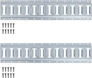 2 FT E Track Tie Down Rail 2' (2 Pack) for Truck Bed,Garages, Vans, Trailers, Motorcycle Tie Downs, ATV Mountings and Other Securing Accessories - E Track Bar Rails –Galvanized Steel