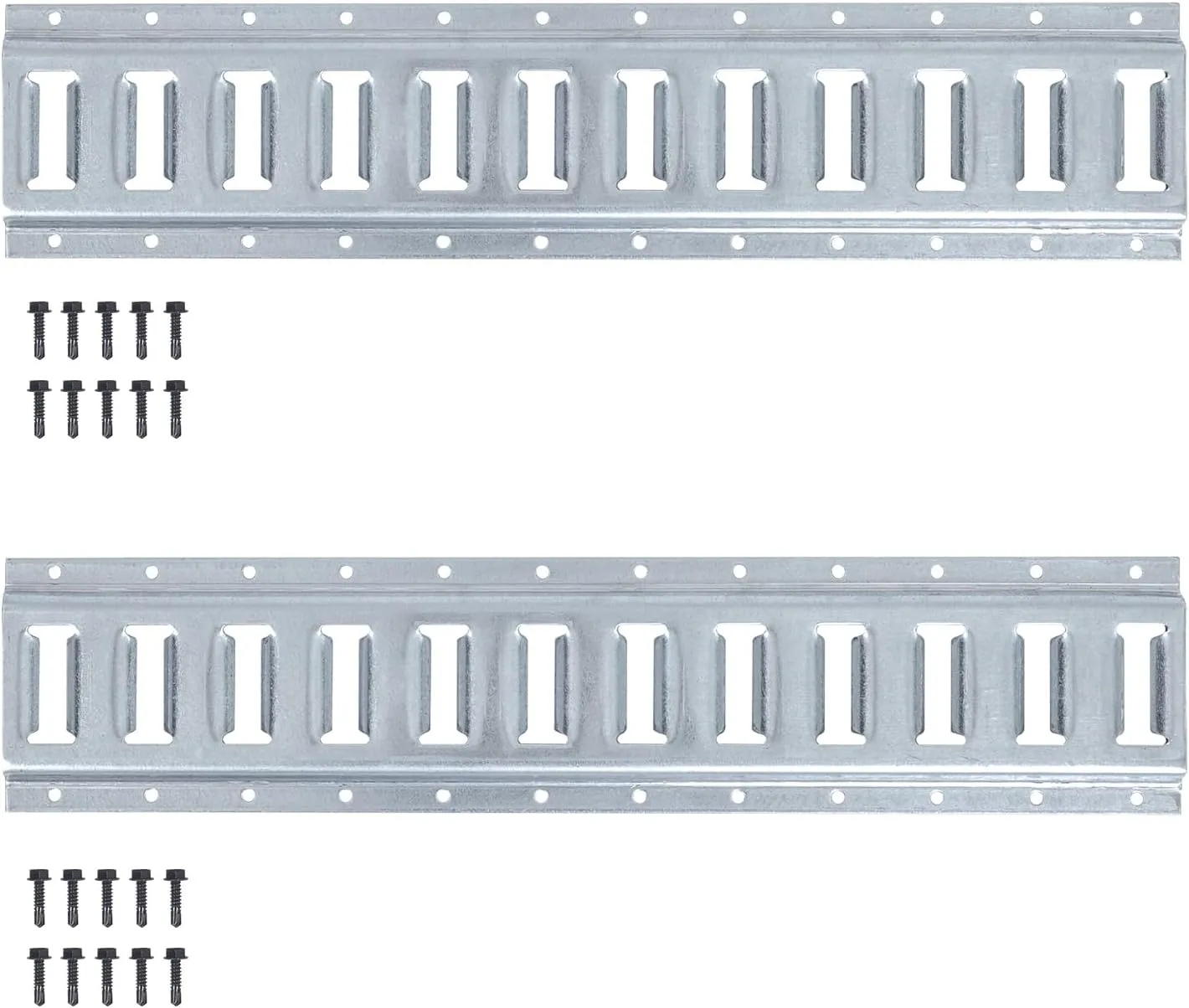 2 FT E Track Tie Down Rail 2' (2 Pack) for Truck Bed,Garages, Vans, Trailers, Motorcycle Tie Downs, ATV Mountings and Other Securing Accessories - E Track Bar Rails –Galvanized Steel