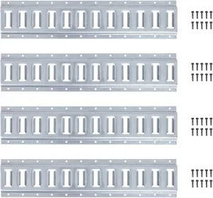2 FT E Track Tie Down Rail 2' (4 Pack) for Truck Bed,Garages, Vans, Trailers, Motorcycle Tie Downs, ATV Mountings and Other Securing Accessories - E Track Bar Rails –Galvanized Steel