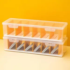 2-Pack Game Organizer - Clear Plastic Card Case Holds 700  Cards & Cable Storage with 7 Removeable Dividers