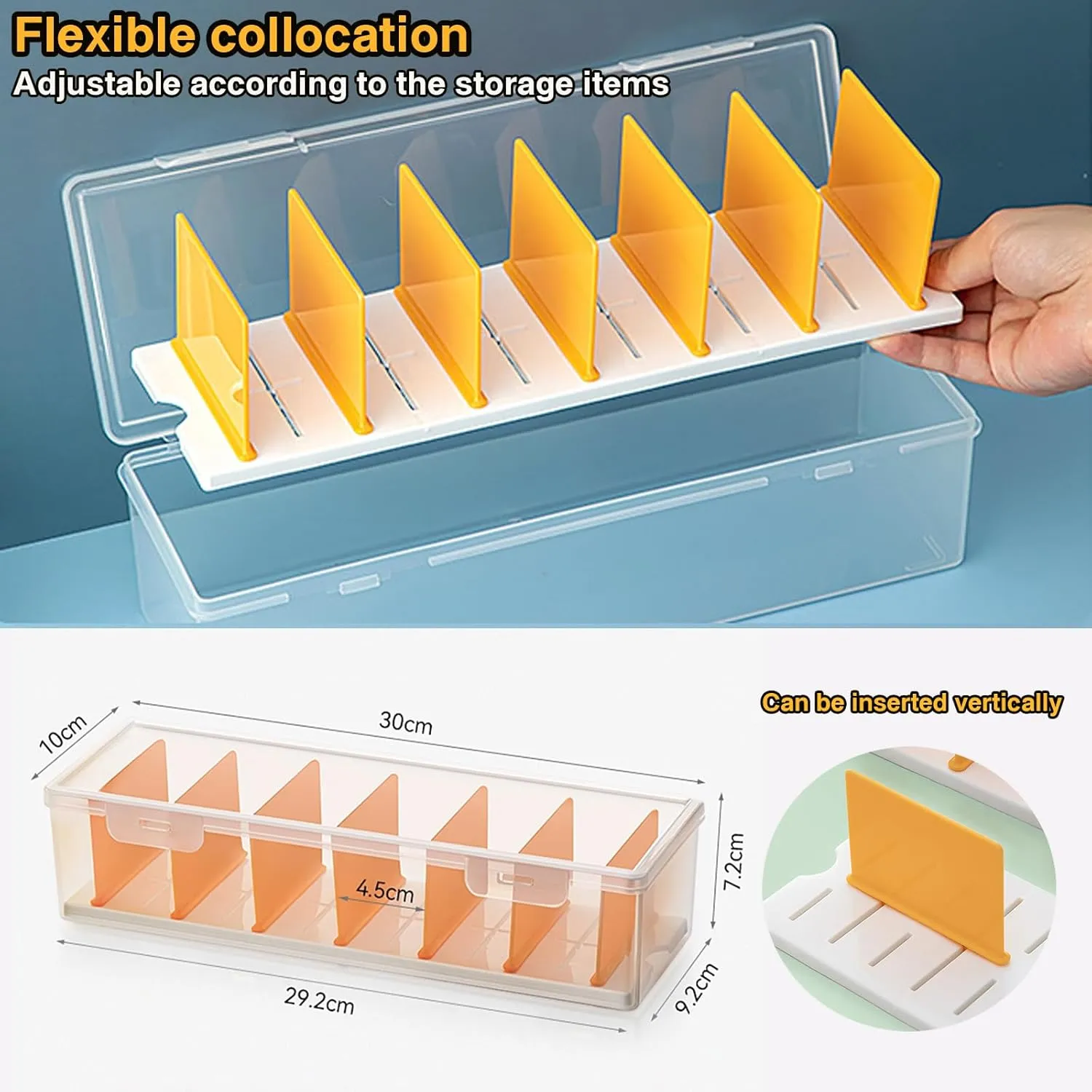 2-Pack Game Organizer - Clear Plastic Card Case Holds 700  Cards & Cable Storage with 7 Removeable Dividers