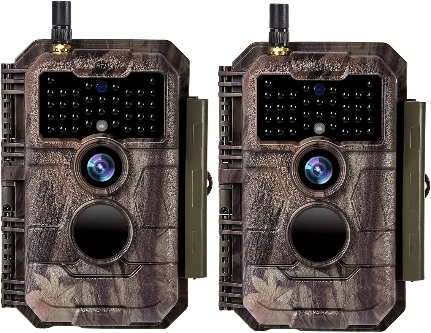 2-Pack Wifi Trail Camera Wireless Game Hunting Cam 24MP Photo & 1296P H.264 Video with Night Vision Motion Activated IP66 Waterproof Time Lapse via Phone App Operated & Share to Social Web Family
