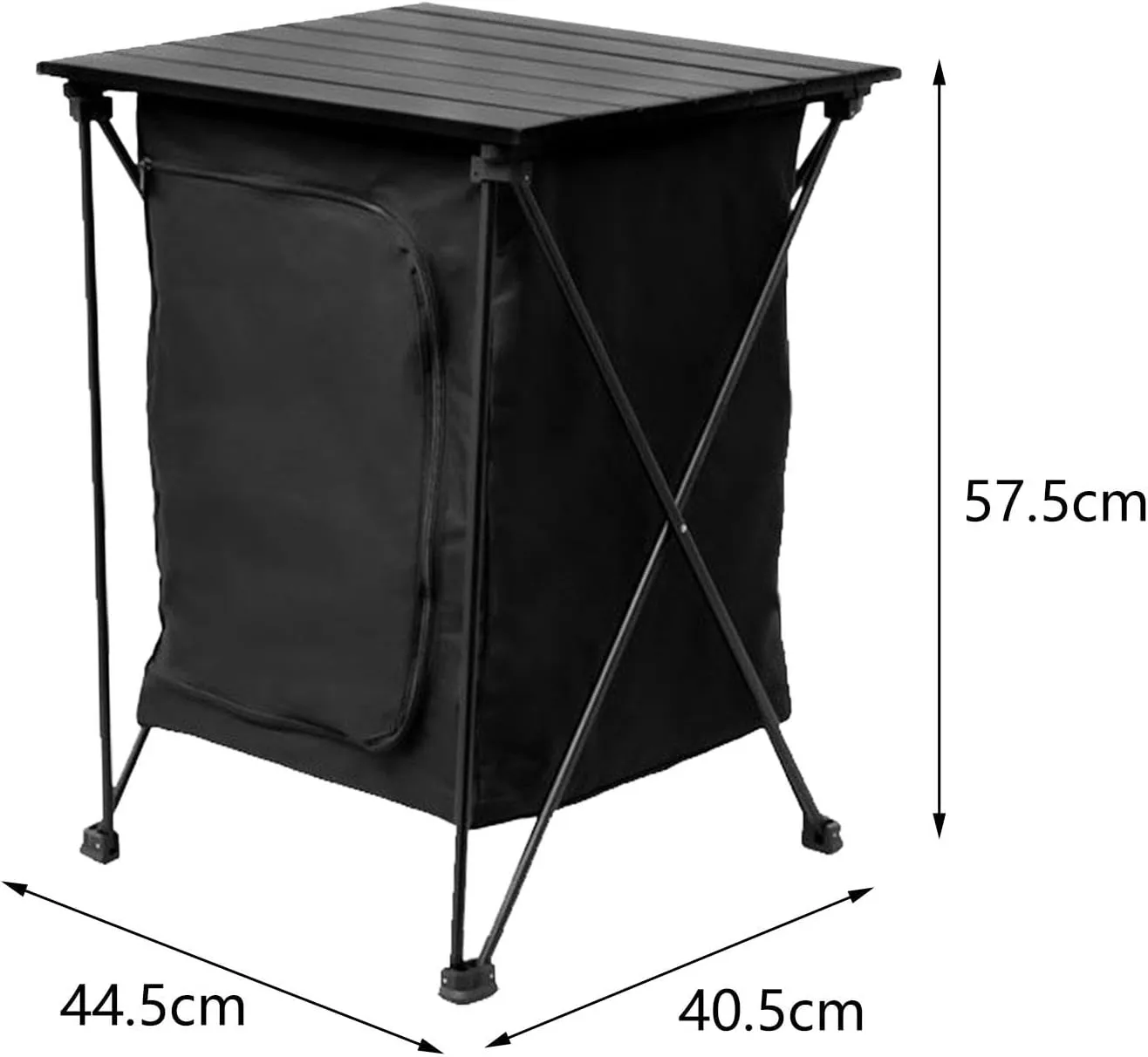 2 Tier Camping Cabinet, Storage Cabinet, Kitchen Table Organizer for Outdoor Activities, Backyard, Black