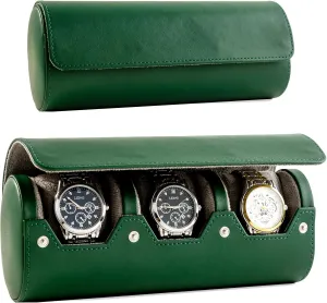 2 Watch Travel Case - Classic Leather Watch Case with Perfect Texture. Watch Carrying Case or Organizer for Storage and Display. Ideal Gift for Men Traveling, All Handmade by Artisans