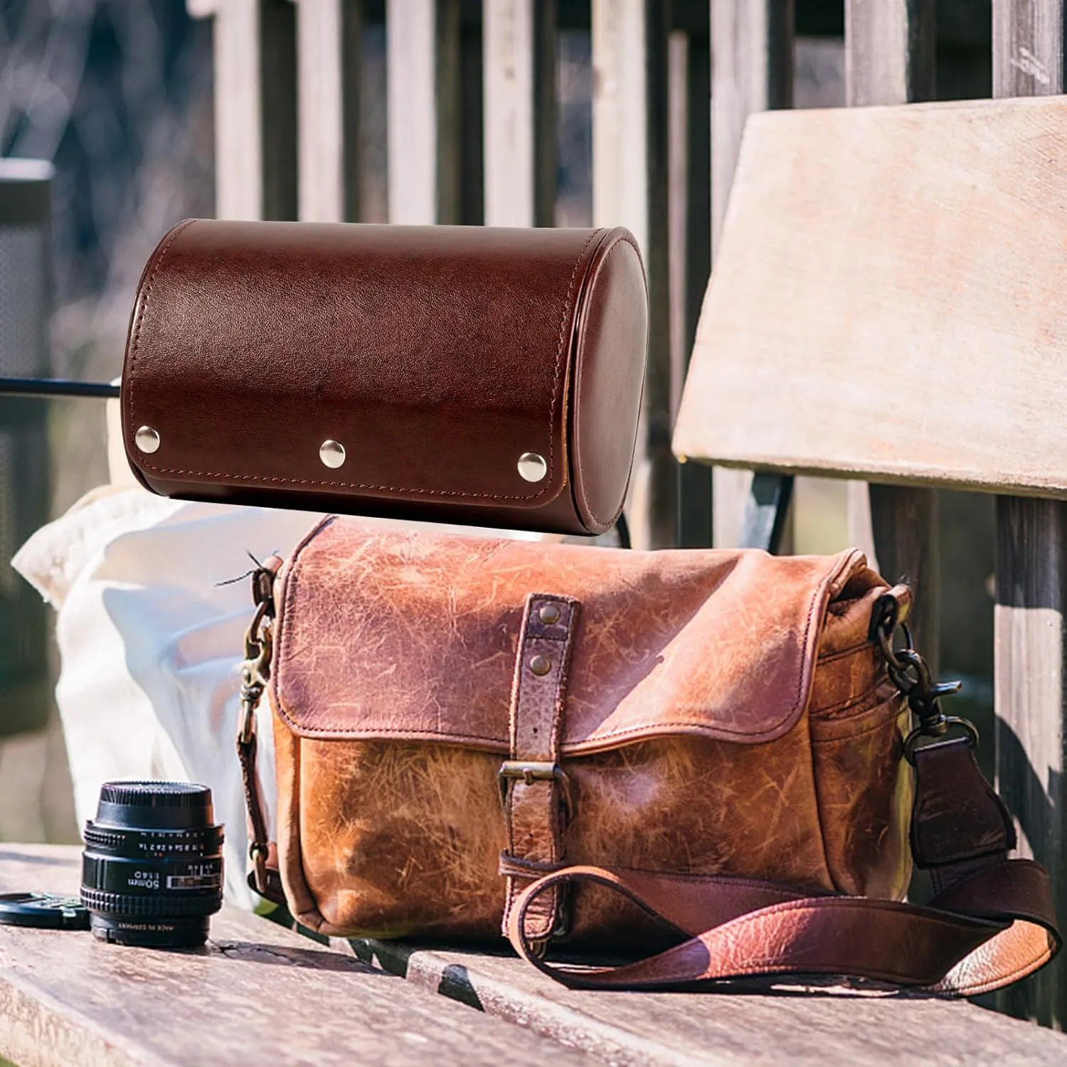 2 Watch Travel Case - Classic Leather Watch Case with Perfect Texture. Watch Carrying Case or Organizer for Storage and Display. Ideal Gift for Men Traveling, All Handmade by Artisans