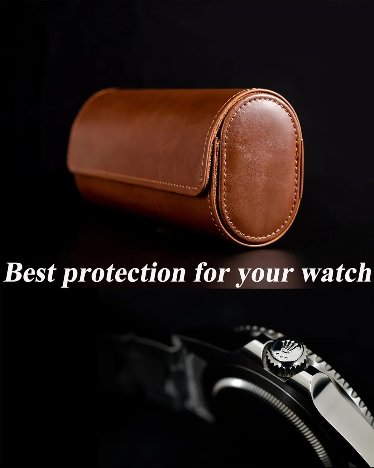 2 Watch Travel Case -Premium Leather With Perfect Texture.(Watch Carrying Or Organizer For Storage And Display). Luxury Gifts for Men Handcrafted by Artisans.