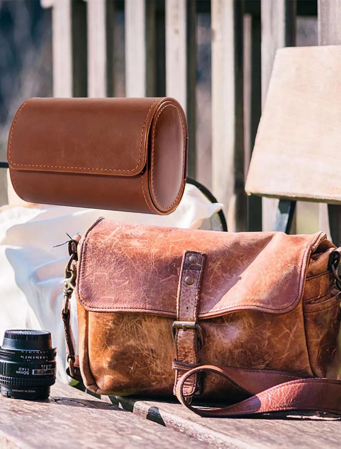 2 Watch Travel Case -Premium Leather With Perfect Texture.(Watch Carrying Or Organizer For Storage And Display). Luxury Gifts for Men Handcrafted by Artisans.