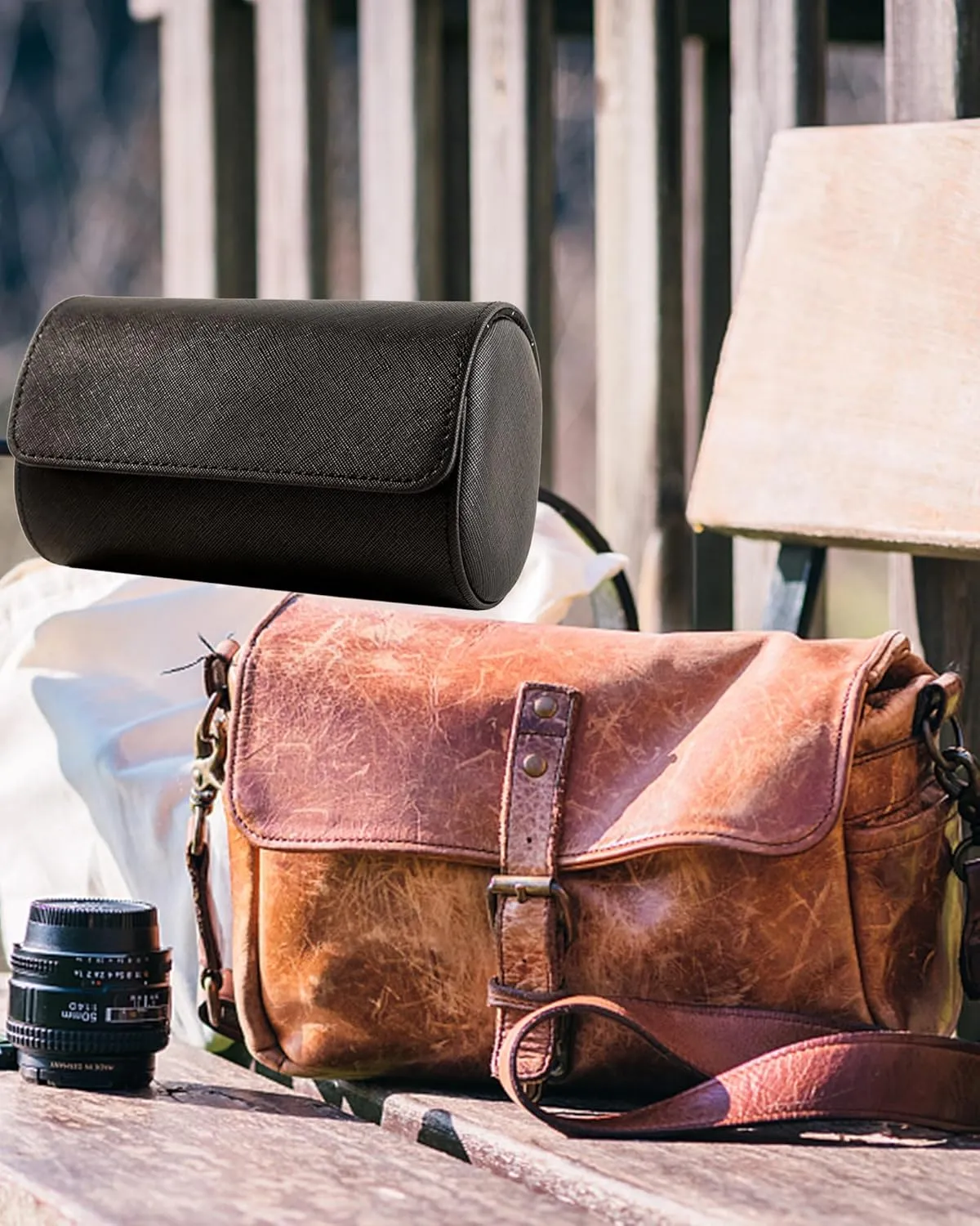 2 Watch Travel Case -Premium Leather With Perfect Texture.(Watch Carrying Or Organizer For Storage And Display). Luxury Gifts for Men Handcrafted by Artisans.