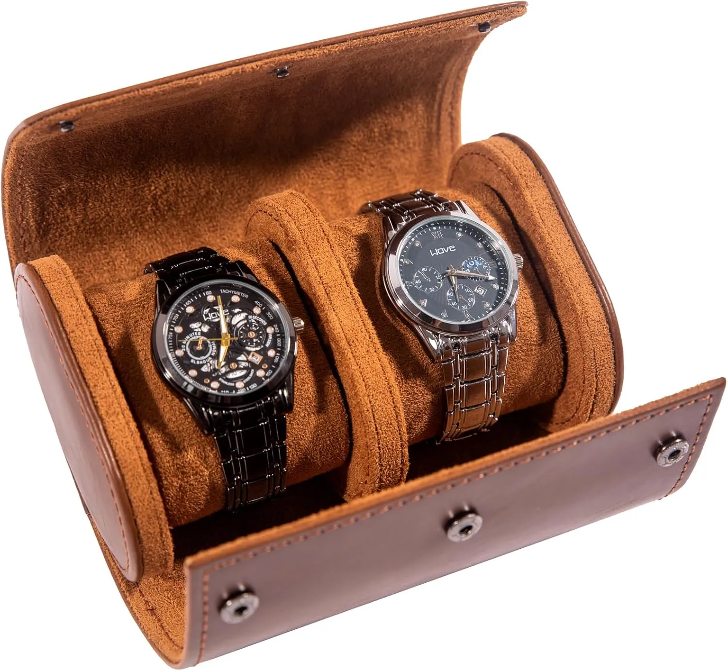 2 Watch Travel Case -Premium Leather With Perfect Texture.(Watch Carrying Or Organizer For Storage And Display). Luxury Gifts for Men Handcrafted by Artisans.
