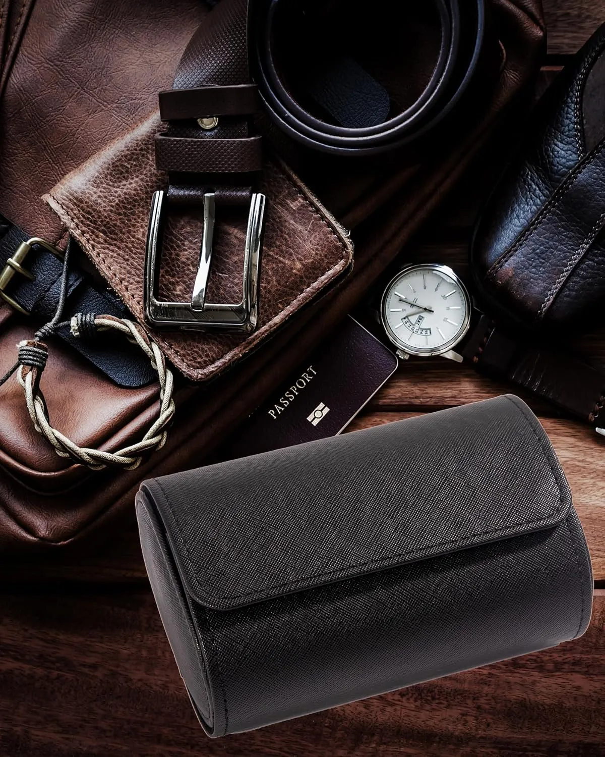 2 Watch Travel Case -Premium Leather With Perfect Texture.(Watch Carrying Or Organizer For Storage And Display). Luxury Gifts for Men Handcrafted by Artisans.