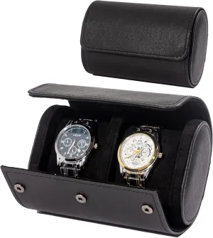 2 Watch Travel Case -Premium Leather With Perfect Texture.(Watch Carrying Or Organizer For Storage And Display). Luxury Gifts for Men Handcrafted by Artisans.