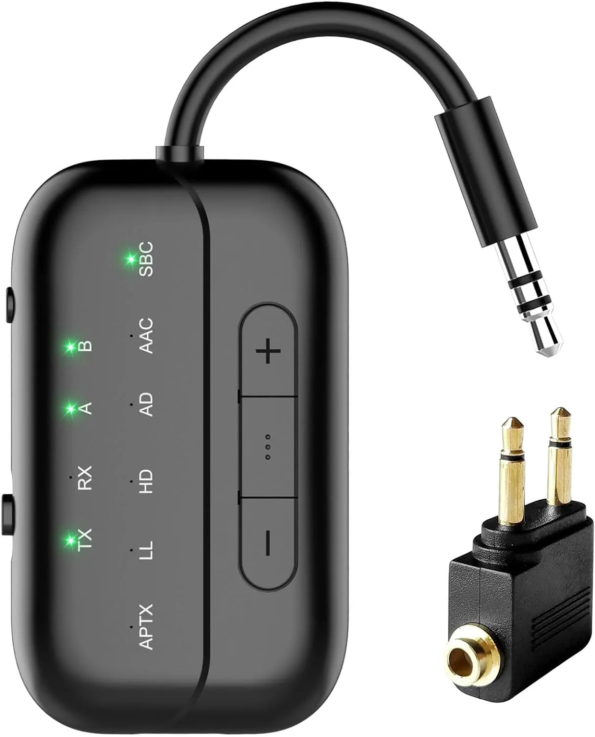2025 Upgraded Pro Bluetooth 5.4 Transmitter Receiver,2-in-1 Airplane Wireless Adapter for Flight,TV,PC,Gym,Switch,Supports to 2 AirPods/Headphones;Audio AUX Receiver for Car/Home Stereo