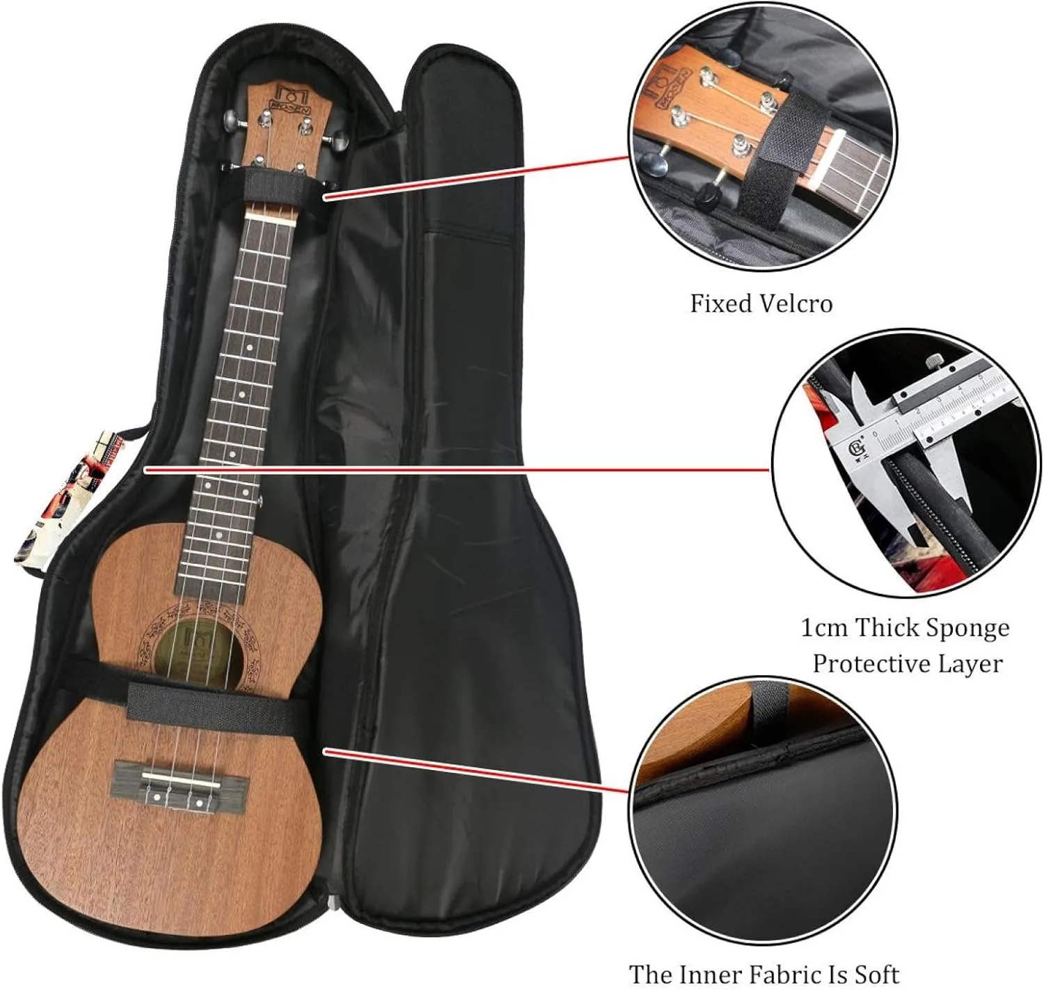 23 Inch Concert Ukulele Case Retro Speeding Racing Car with Checkered Flag Ukulele Padded Bag with Storage and Shoulder Straps