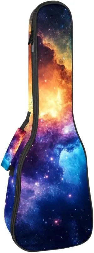 23 Inch Concert Ukulele Case Stary Night Cosmos Universe Astronomy Stary Night Ukulele Padded Bag with Storage and Shoulder Straps