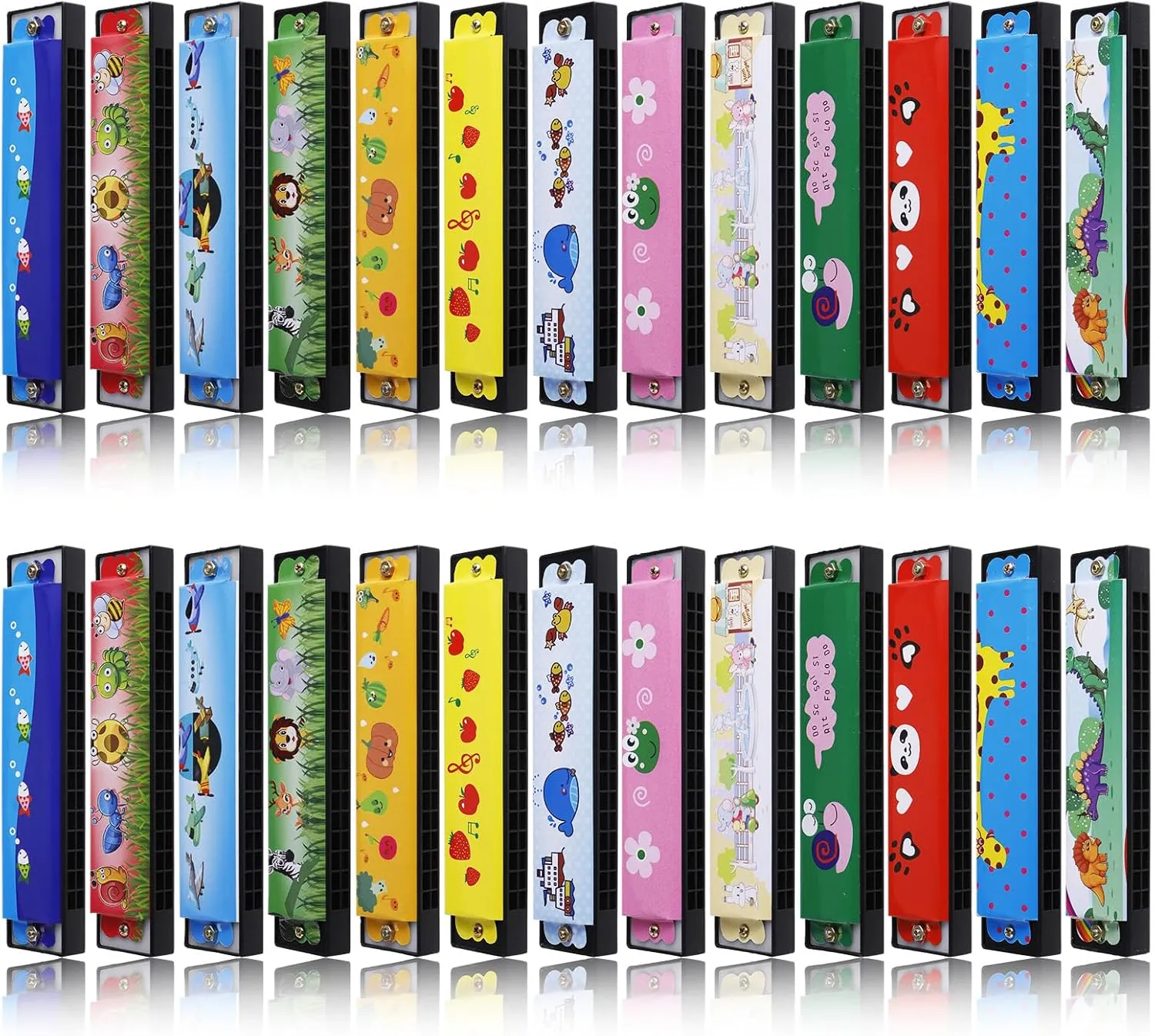 26 Pcs Harmonica for Kids Birthday Party Favor, 16 Holes Toddler Harmonica with Double Row, 13 Style Musical Instrument Toy for Toddler Kids Goodie Bags Stuffers Beginners' Gift