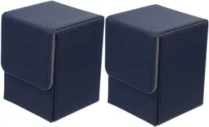 2pcs Box Card Organizer Pu Leather Deck Case Home Playing Card Case Safe Material Elegant Design