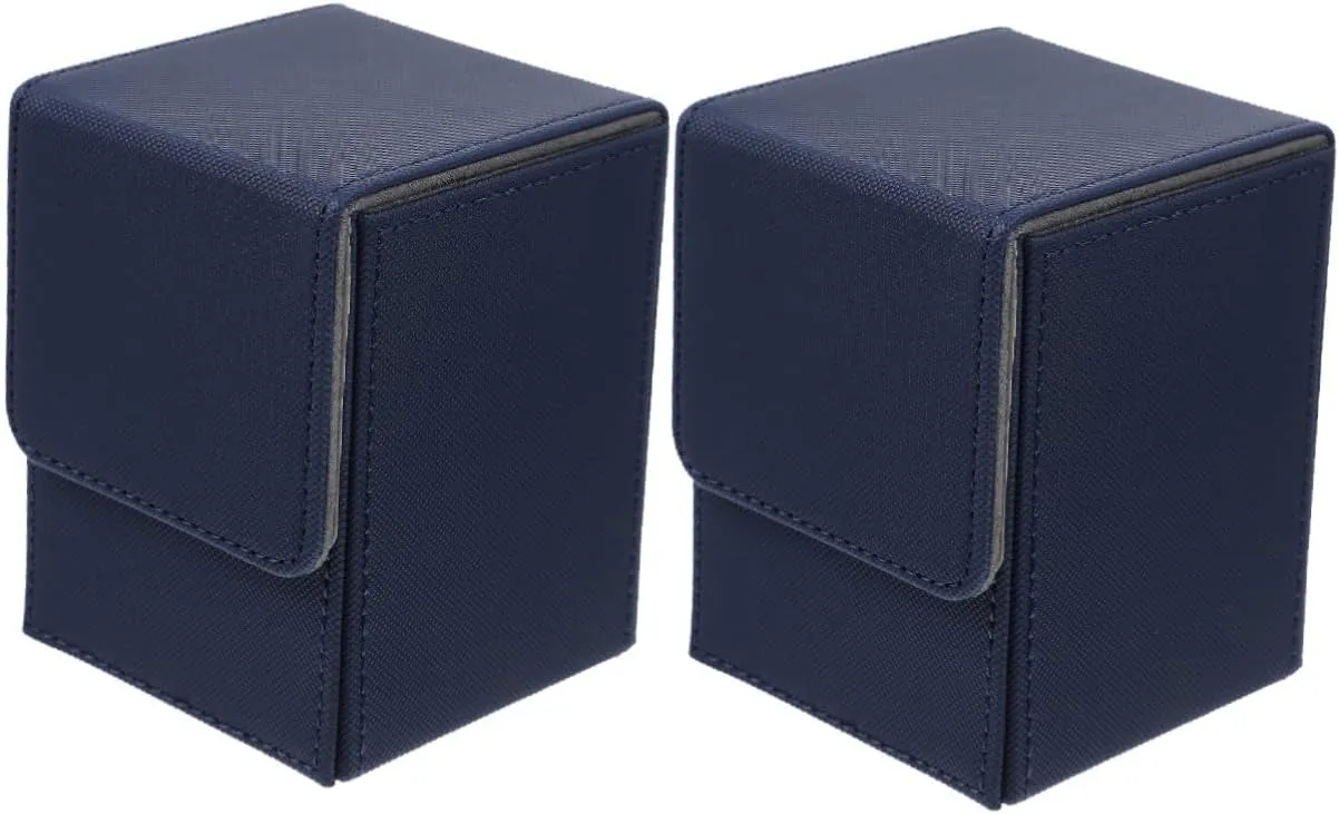 2pcs Box Card Organizer Pu Leather Deck Case Home Playing Card Case Safe Material Elegant Design