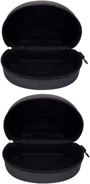 2Pcs Large Motorcycle Glasses Case Hard Shell Protective Storage Box for Snow Sports and Skiing Spacious Sunglasses Organizer Case Black Eyewear Carrying Box