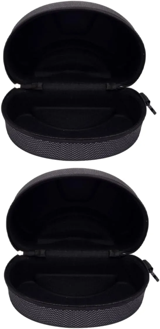 2Pcs Large Motorcycle Glasses Case Hard Shell Protective Storage Box for Snow Sports and Skiing Spacious Sunglasses Organizer Case Black Eyewear Carrying Box