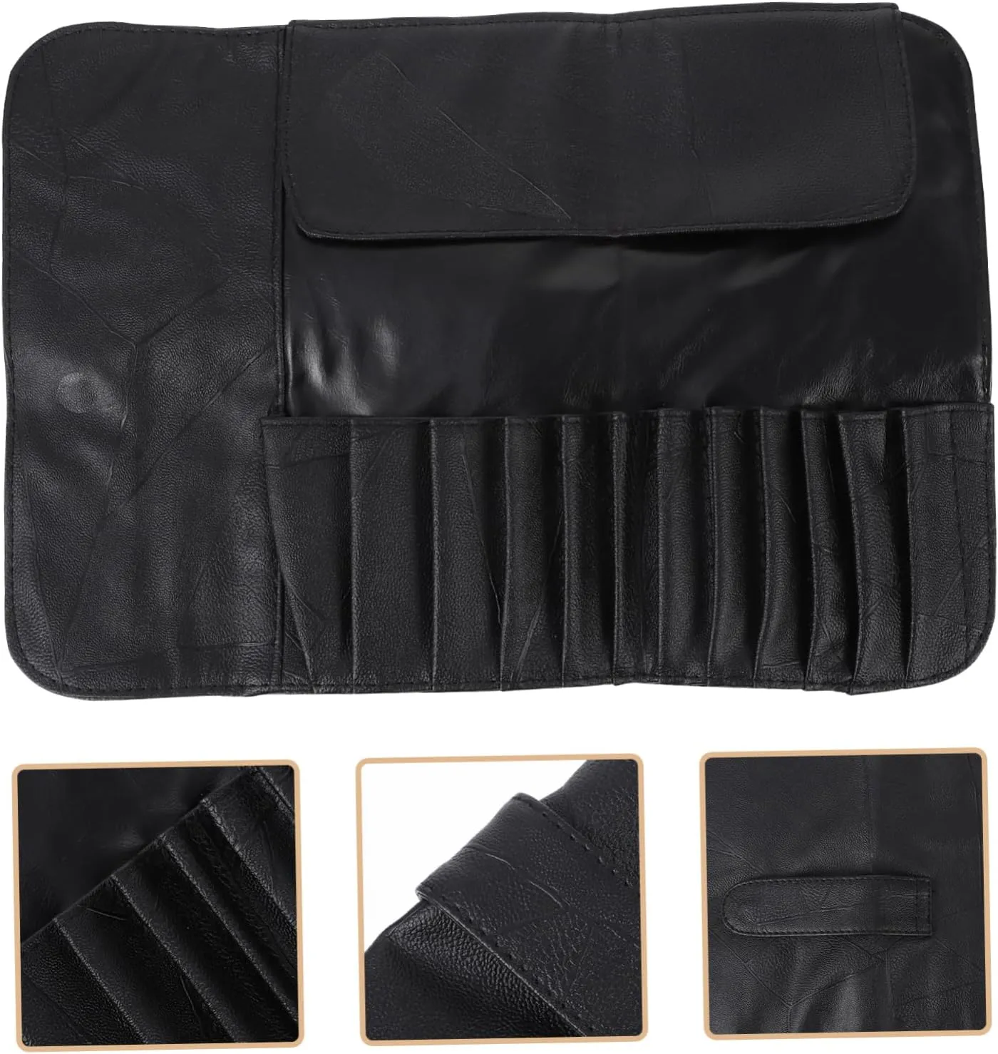 2pcs Portable Makeup Organizer Case Travel Pouch Cosmetic Bag for Storage Brush Useful Ing, Black, 32.5x23cm