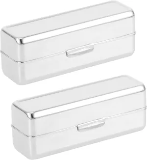 2pcs Square Lipstick Box with Mirror Portable Lip Organizer for Cosmetics Makeup Storage Case for Lipstick Lip Gloss Essential Oil