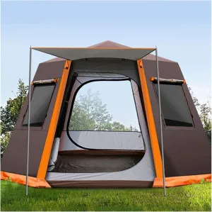 3-4 Person Tent - Dome Tents for Camping, Lightweight Tents Family Tents, 4 Mesh Windows Ventilation, Double Layer Instant Tent, Ideal for Camping in The Garden Beach