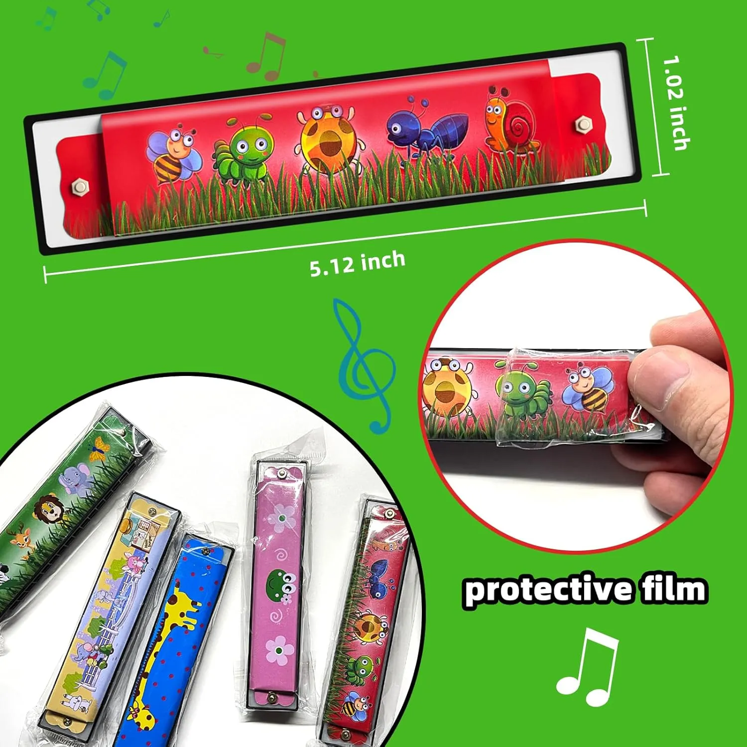 35 Pcs Harmonica for Kids 16 Holes Musical Instrument, Return Gift Cartoon Double Row Harmonica Bulk Toy for 3 Years   Kids Party Favors Goodie Bags Stuffers & Operation Christmas Child Items