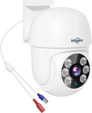 【355°Pan and 90°Tilt】 Hiseeu 5MP AHD CCTV PTZ Home Wired Security Camera 100ft IR Clear Night Vision Analog TVL Security Dome Wired Camera for Indoor Outdoor Security Replacement Camera 1PCS