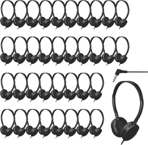 36 Pack Bulk Headphones for Classroom School, Durable Wholesale Wired Headphones for Kids Student Boys Girls Adults