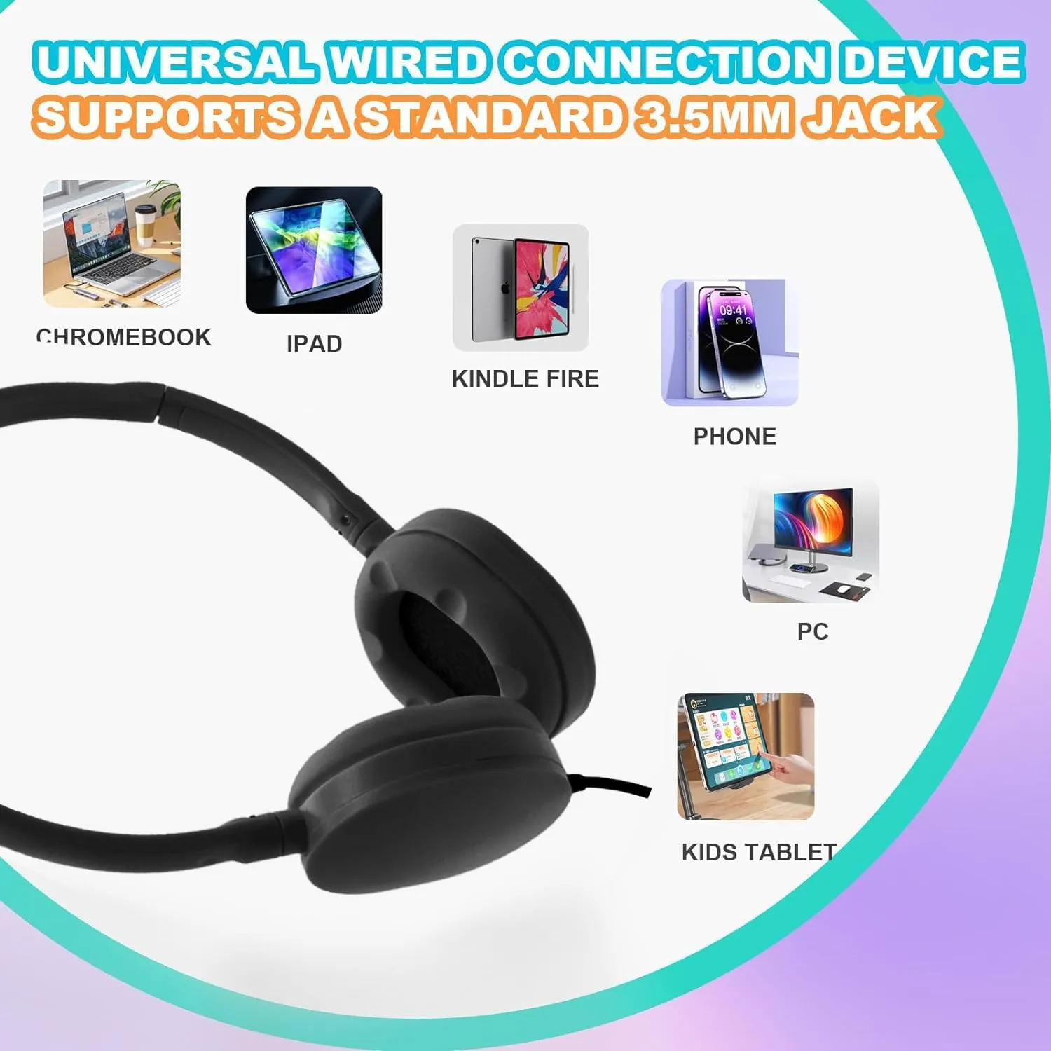 36 Pack Bulk Headphones for Classroom School, Durable Wholesale Wired Headphones for Kids Student Boys Girls Adults