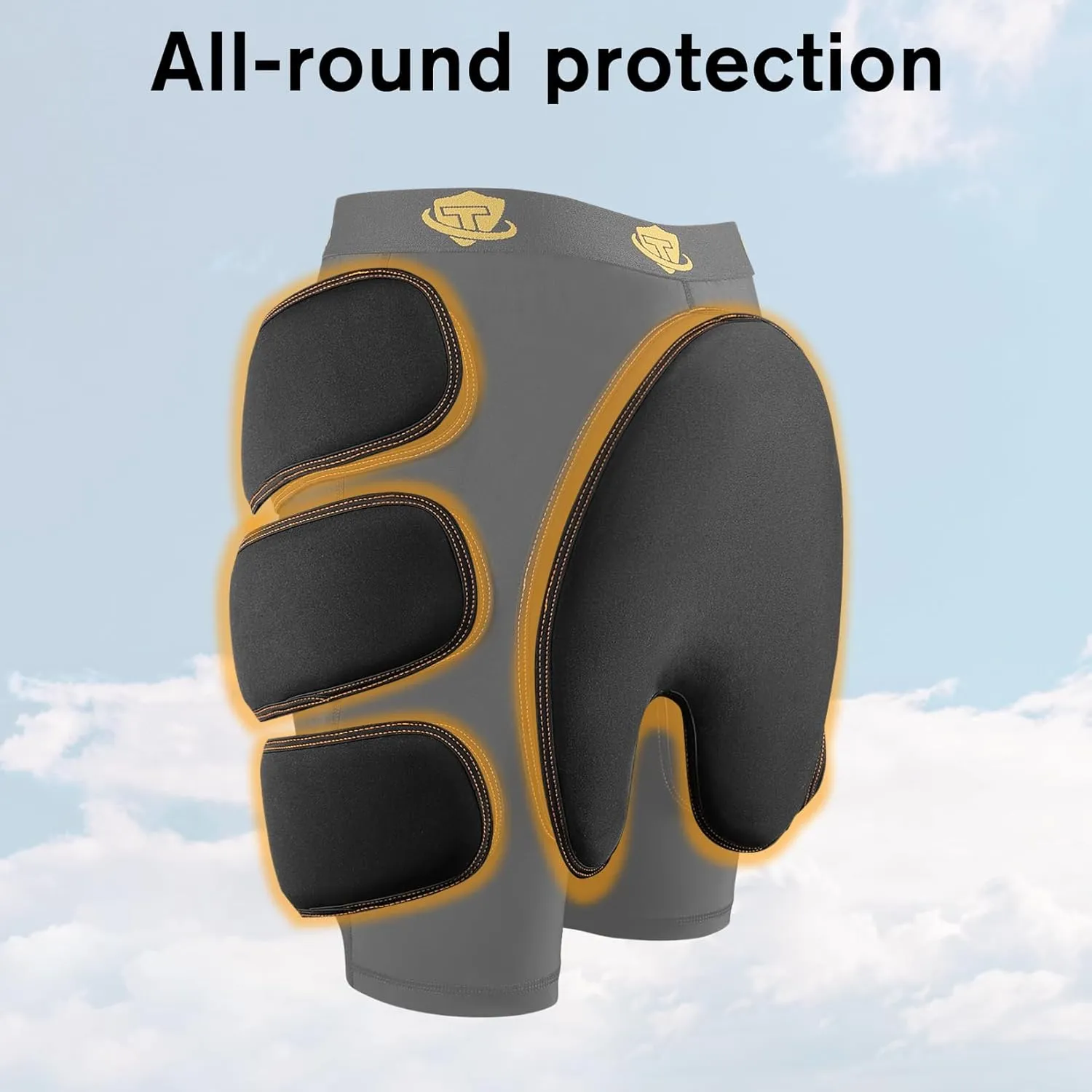 3D Protective Shorts with EVA Impact Padded for Hip Butt Tailbone Thigh for Snowboarding Roller Skating Football Rugby