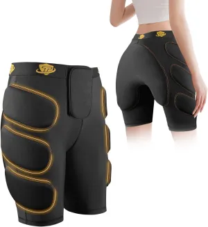 3D Protective Shorts with EVA Impact Padded for Hip Butt Tailbone Thigh for Snowboarding Roller Skating Football Rugby