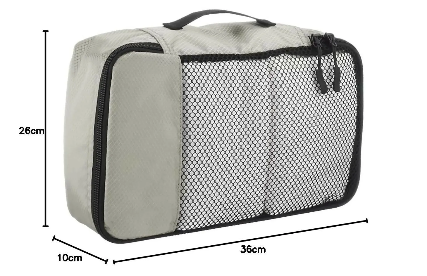 4-Piece Nylon Travel Packing Cubes Set for Clothes & Laundry (Grey, Small)