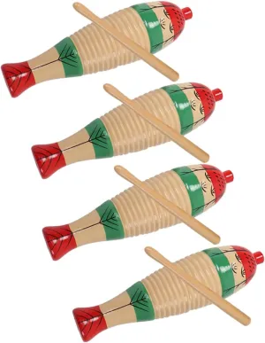 4 Sets Wood Musical Instrument Percussion for Easy to Use Tone Block for Teaching Rhythm Skills