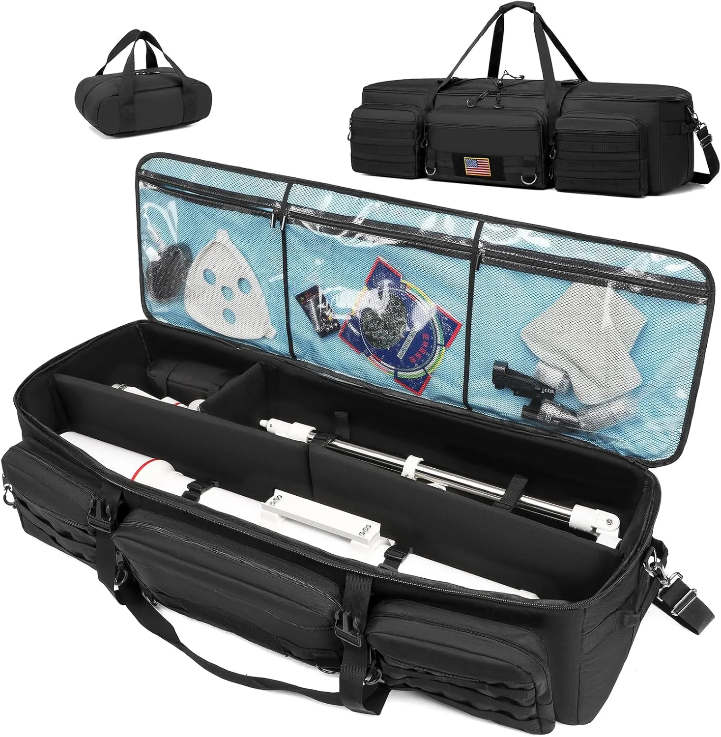 40" Telescope Case Compatible with Celestron Astronomical Telescope Travel Bag Soft Padded Accessory Bag for Tube, Tripod, Mount w/Counterweight Bag & Dividers