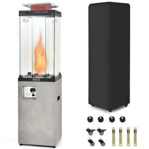 41 000 BTU Propane Patio Heater with Metal Hood-Gray - Color: Gray
